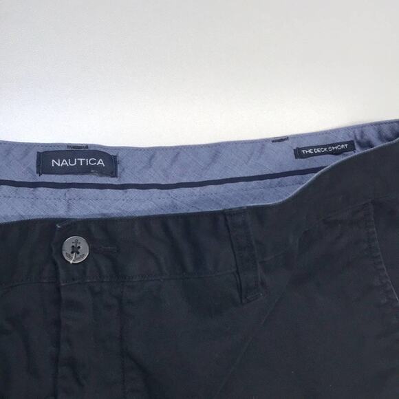 NAUTICA Men’s 40 Navy Blue Cotton Shorts - Picture 2 of 4